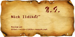 Nick Ildikó névjegykártya